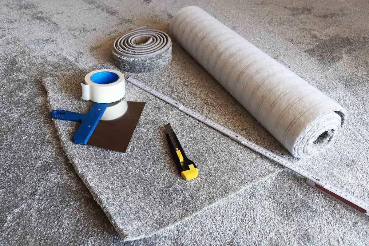 Setup to repair carpet
